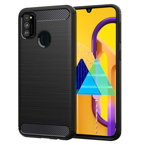 TGPro Samsung Galaxy M30s Case Carbon Fibre Black